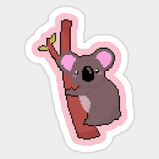 Koala Dream: Pixel Art Koala Design for Fashionable Attire Sticker